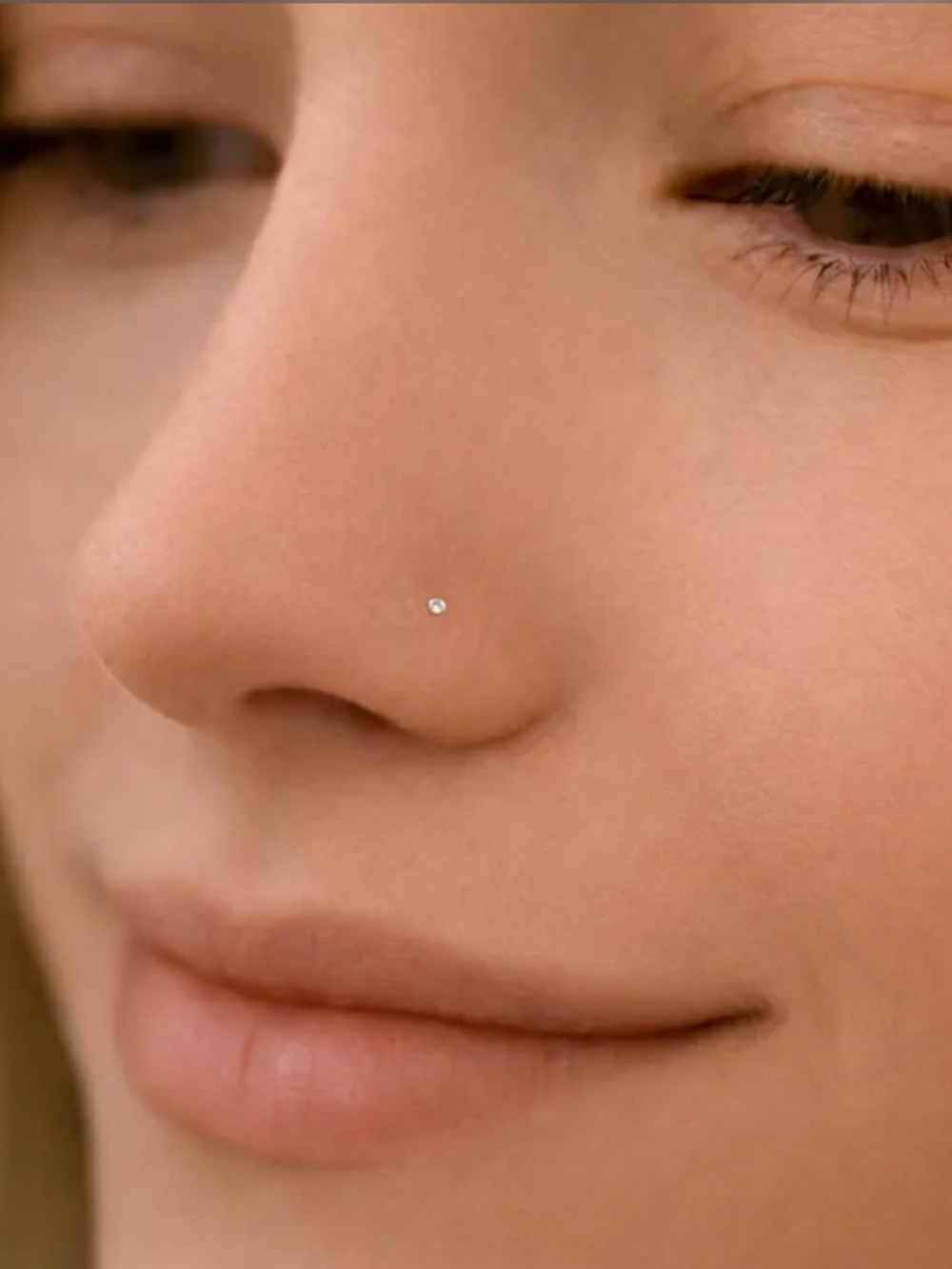 Delicate 14 Karat Solid Gold Diamond Stud Earrings - Minimalist Everyday Jewelry - Picture 2 of 4
